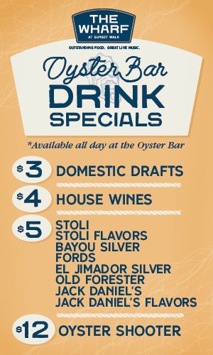 Oyster Bar Drink Specials at The Wharf at Sunset Walk