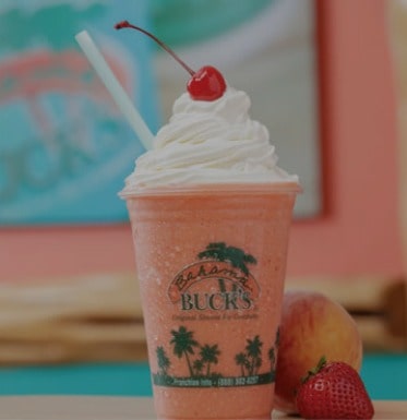 Bahama Buck’s smoothie with whipped cream and a cherry on top