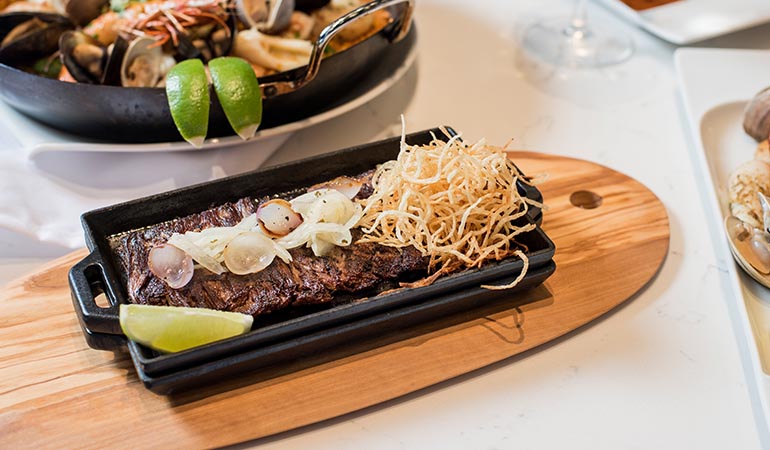 Fajitas skillet from Estefan Kitchen Orlando