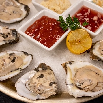 Plate of oysters at The Wharf at Sunset Walk