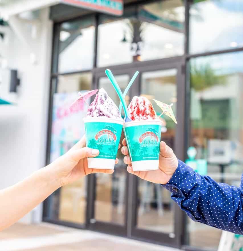 Bahama Buck’s Sno Cones with colorful toppings