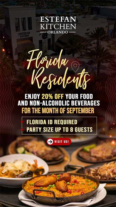 Florida Residents: Enjoy 20% off at Estefan Kitchen Orlando in September 2023