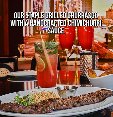 Estefan Kitchen Orlando’s staple Grilled Churrasco with a handcrafted Chimichurri sauce.