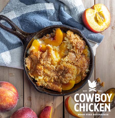 Peach cobbler skillet from Cowboy Chicken