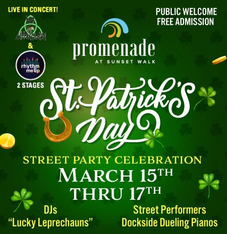 St. Patrick’s Day Street Party Celebration: March 15–17, 2025