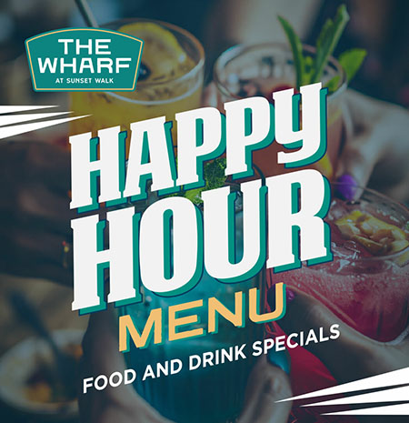The Wharf Happy Hour Menu Food and Drink Specials