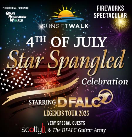 Paseo al atardecer Celebración del 4 de julio con estrellas