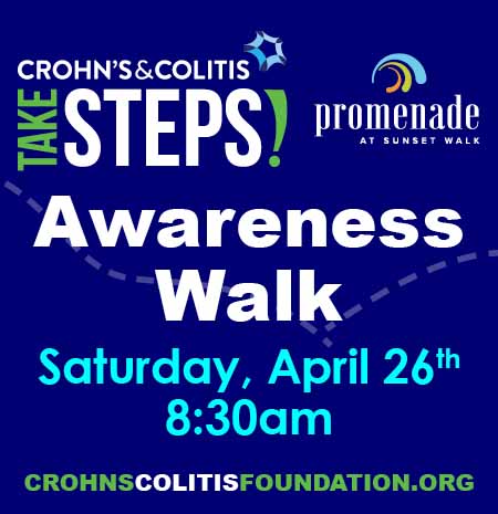 Caminata de concientización sobre la enfermedad de Crohn y la colitis ulcerosa el sábado 26 de abril de 2025 a las 8:30 a. m.