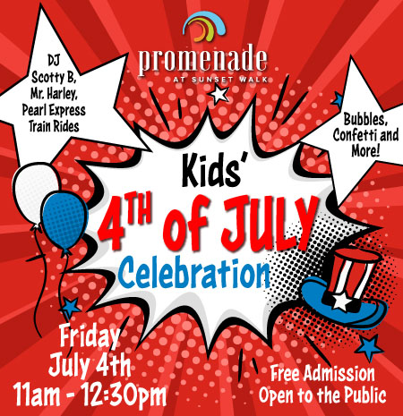 Celebración del 4 de julio para niños de 11 a. m. a 12:30 p. m. en Promenade at Sunset Walk