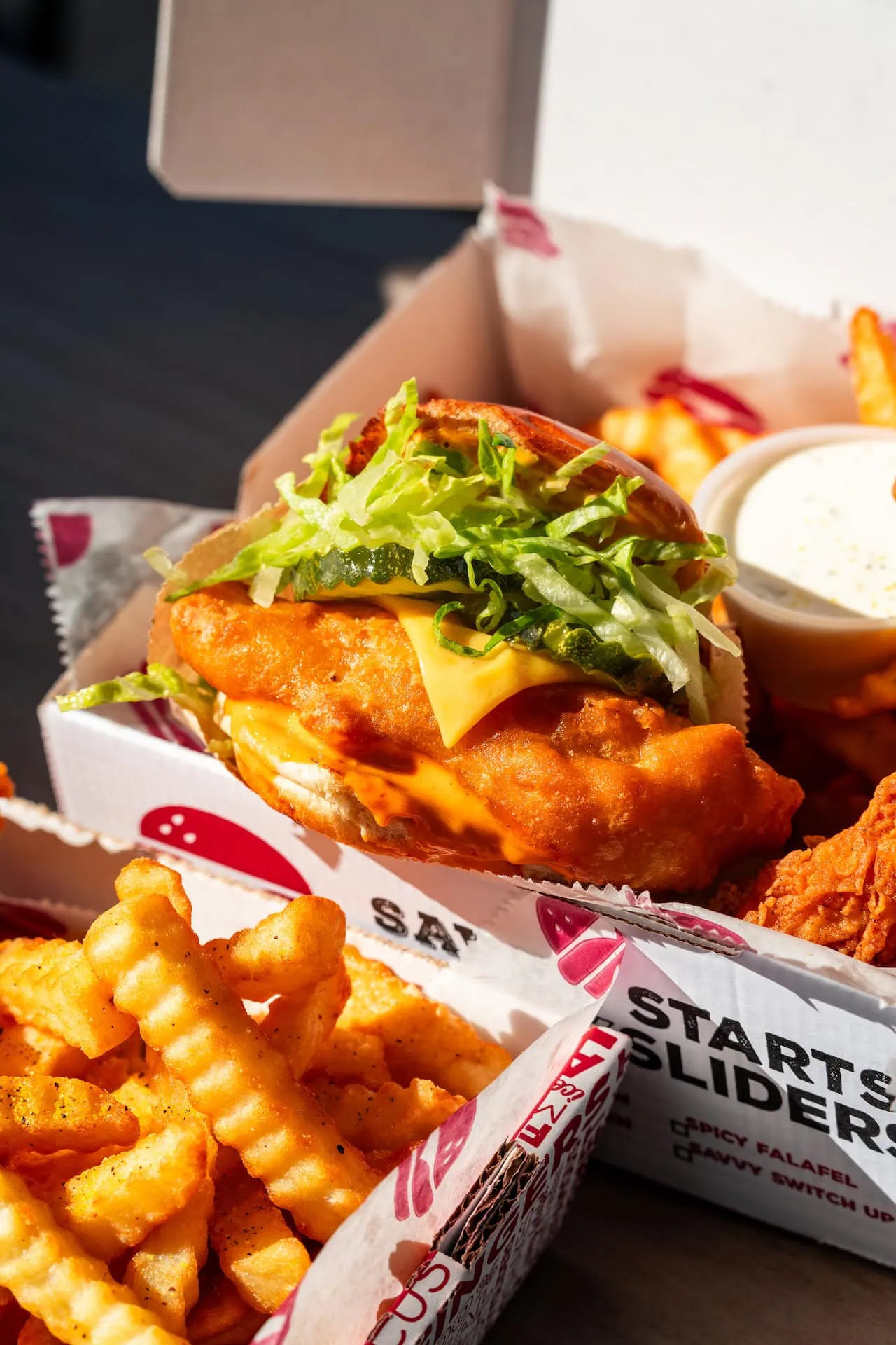English cod slider from Savvy Sliders with a side of fries