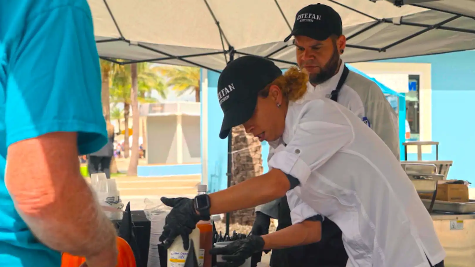 Estefan Kitchen Orlando chefs cooking at the Best of Challenge: Chili Edition