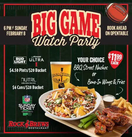 Big Game Watch Party at Rock & Brews