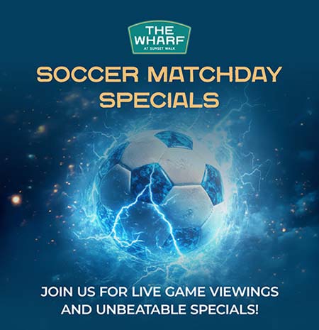 The Wharf Soccer Matchday Specials: Join is for live game viewings and unbeatable specials