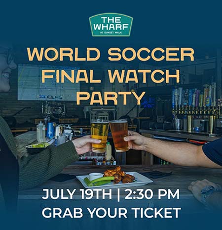 World Soccer Final Watch Party at the Wharf on July 19, 2026 at 2:30 PM