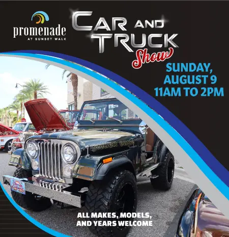 Promenade Car and Truck Show: August 9, 2026