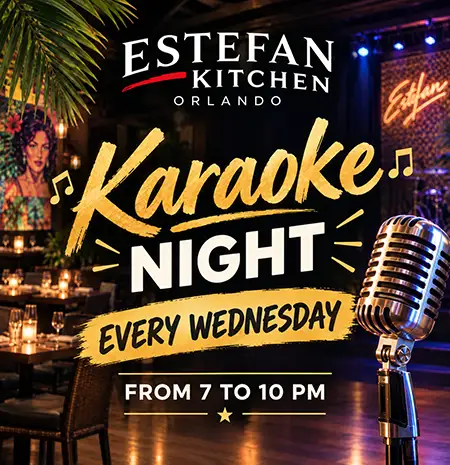 Karaoke Night Every Wednesday at Estefan Kitchen Orlando from 7 to 10 PM
