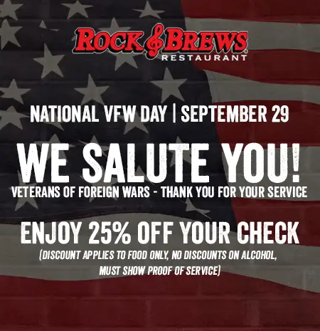 National VFW Day at Rock & Brews: September 29